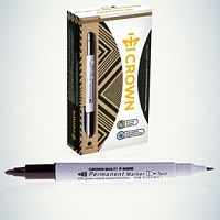 Маркер перманентный Crown Multi Marker Twin P-800w пулевидный 2мм/1мм черный, две стороны картинка 